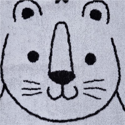 Полотенце махровое «Этель.Тигруля», 70×130 см, хлопок 100%, чёрно-белое