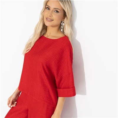 Брючный костюм свободной посадки, Энергия цвета (red)