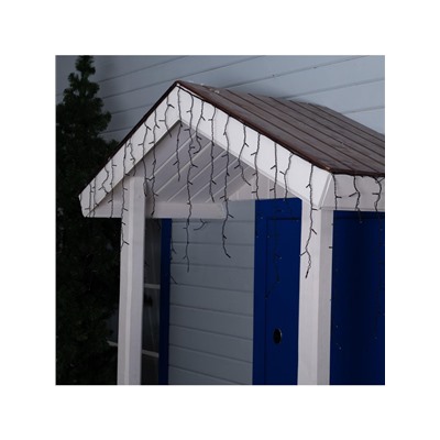 Гирлянда «Бахрома» 3×0.6 м, IP44, УМС, тёмная нить, 160 LED, свечение синее, мерцание белым, 220 В