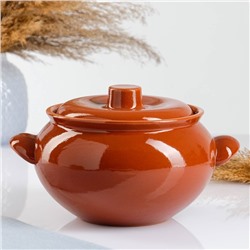 Жаровня Кунгурская керамика «Стандарт», 2 л, с ручками, керамика, коричневая