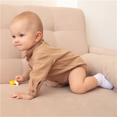 Боди-рубашка для мальчика MINAKU, бежевое, рост 62-68 см