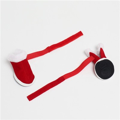 Ботинки «Кристмес», набор 4 шт., размер 3 (подошва 5×4 см), красные