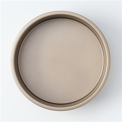 Форма для выпечки Доляна «Круг. Рэнди», 21.5×6.5 см, съёмное дно, антипригарное покрытие, цвет золотой