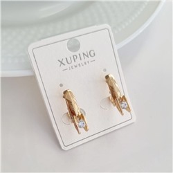 Серьги коллекция "Xuping" покрытие позолота, вставка: фианиты, цвет: прозрачный, Х000871769, арт.001.850