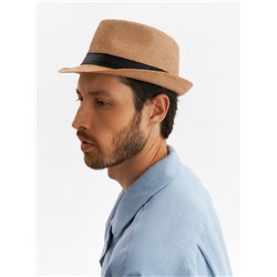 Шляпа мужская MINAKU «Плетеная», размер 58, бежевая