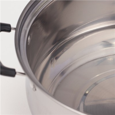 УЦЕНКА Кастрюля Promo, 2.3 л, d=22 см, с крышкой, нержавеющая сталь, серебристая