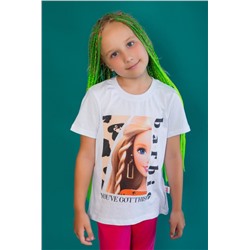 Футболка 22766 Barbie кор. рукав (Белый)