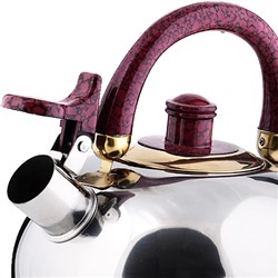 40413 Чайник нерж 2,5л бордовая ручка MB (х12)