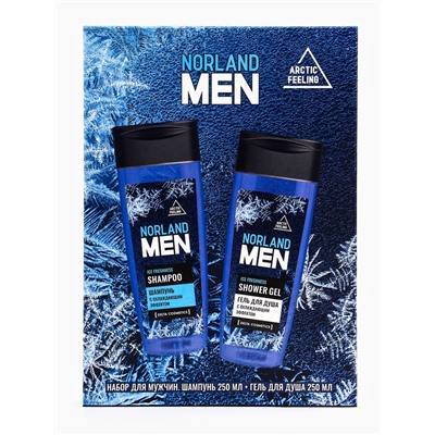 Подарочный набор мужской Norland Men Ice Freshness, гель для душа 250 мл, шампунь 250 мл