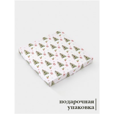 Блюдо новогоднее сервировочное Доляна «С Новым Годом», d=25 см, стекло, белое, красное