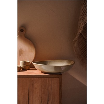 Тарелка глубокая SL Home «Песчаный бриз», 1.3 л, 26×24×6 см, фарфор, бежевая