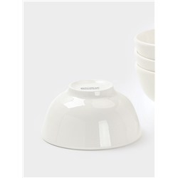 Салатники Доляна White Label, набор 4 шт., 400 мл, фарфор, белые