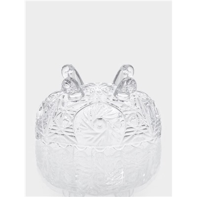 Конфетница «Вихрь», 13.5×9×7.5 см, на ножках, стекло