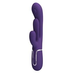 Фиолетовый мультифункциональный вибратор Shania - 22,2 см.