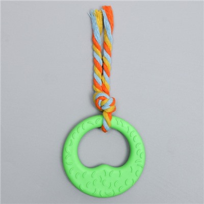 Игрушка жевательная с канатом «Гиря», зелёная