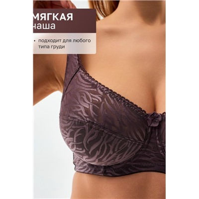 Бюстгальтер 21391 мягкий кружевной на косточках OIRO (Серый)