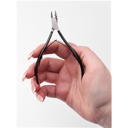 Кусачки маникюрные для кутикулы, двойная пружина, 11 см, длина лезвия-8 мм, чёрные, серебристые