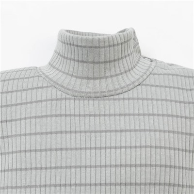 Боди-водолазка «Крошка Я» BASIC LINE, рост 62-68 см, полоска серая