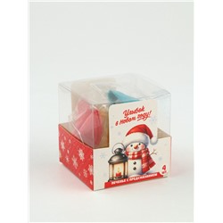 Печенье с предсказанием цветное в подарочной коробке «Улыбок в новом году», 4 шт.