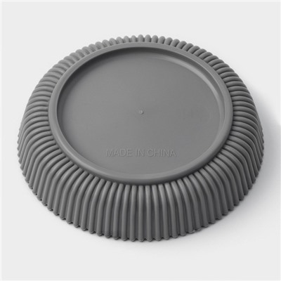 Горшок для цветов с поддоном, 12×11.5 см, пластиковый, серый