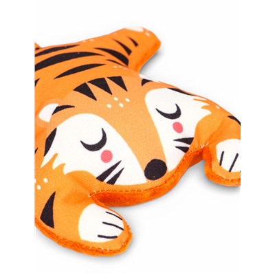 Мягкая игрушка для собак «Тигр», 25 см, с пищалкой, оранжевая