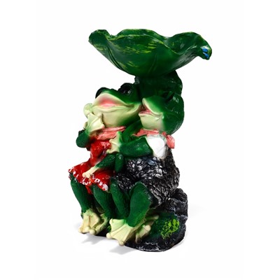 Садовая фигура - поилка из полистоуна «Лягушки на камне», 20×17×29 см