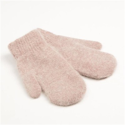 Варежки женские MINAKU однотонные, размер 6.5, бежевые