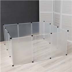Вольер 12 секций пластиковый, (звено 50×70 см), белый