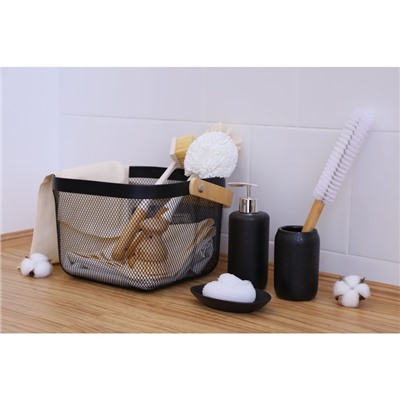 Корзинка универсальная LaDо́m, квадратная, с ручкой, 24.5×24.5×18 см, чёрная