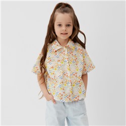 Рубашка для девочки KAFTAN «Цветы», размер 34 (122-128 см), жёлтая