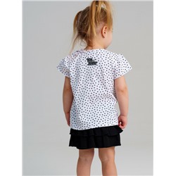 Комплект детский трикотажный для девочек: фуфайка (футболка), юбка-шорты