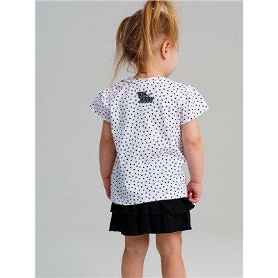 Комплект детский трикотажный для девочек: фуфайка (футболка), юбка-шорты