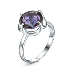 Кольцо из серебра с горным хрусталём родированное 211274-GH10