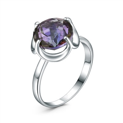 Кольцо из серебра с горным хрусталём родированное 211274-GH10