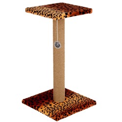 Когтеточка «Столбик» с площадкой и игрушкой, 30×30×56 см, джут, микс цветов