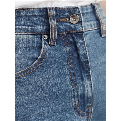 Джинсы клеш от колена из эластичного денима