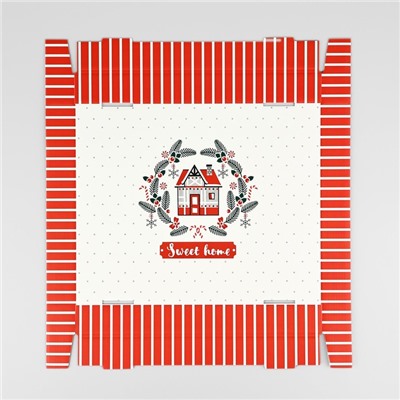 Коробка подарочная новогодняя складная Sweet home, 31.2×25.6×16.1 см, Новый год