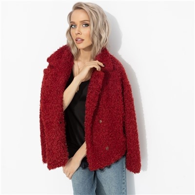 Полупальто из мягкого экомеха, Слишком заметна (красный закат)