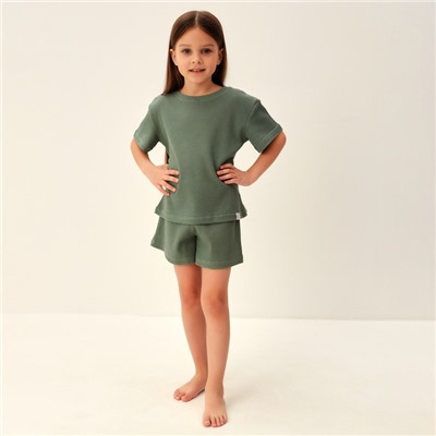 Пижама детская SL HOME, размер 36 (134-140 см), оливковая
