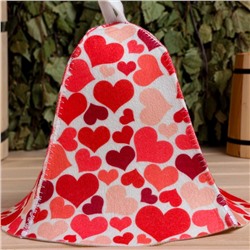 Шапка для бани и сауны «Сердечки», шерсть, полиэфир, «Добропаровъ»