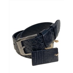 Ремень мужской из натуральной кожи, цвет черный