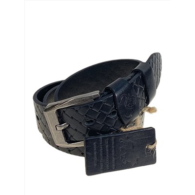 Ремень мужской из натуральной кожи, цвет черный