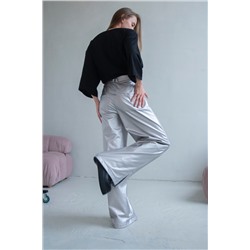 Брюки эко-кожа  ECO051/01/Серебро