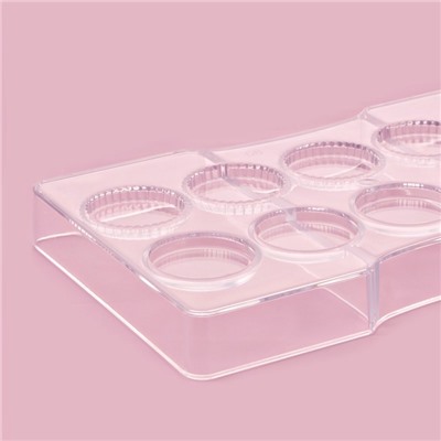 Форма для конфет и шоколада KONFINETTA «Медаль», 20×12×2.5 см, 10 ячеек 3.3×0.4 см, прозрачная