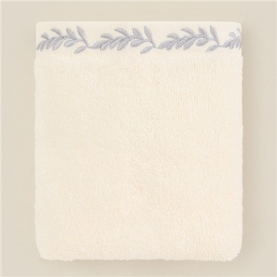 Полотенце махровое SL HOME: Floral «Айвори» 30×60 см, хлопок 100%, бежевое