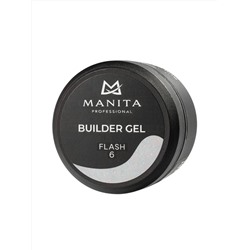 MANITA Гель моделирующий для ногтей с хлопьями юки / Builder Gel Flash №06, 15 мл 28223