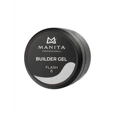 MANITA Гель моделирующий для ногтей с хлопьями юки / Builder Gel Flash №06, 15 мл 28223