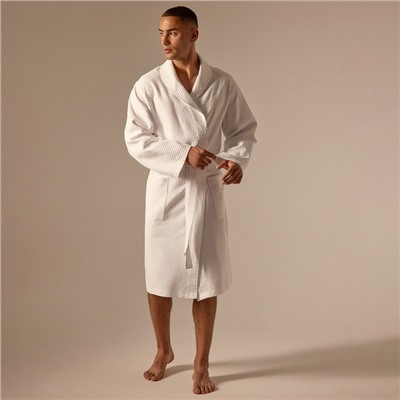 Халат вафельный мужской SL HOME: Waffle «Блан де Блан», размер L, хлопок 100%, белый