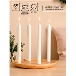Набор хозяйственных свечей парафиновых, 1.9×24.5 см, 9 ч, 65 г, 4 шт.