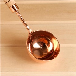 Ковш - черпак для бани и сауны, 140 мл, медь, деревянная ручка